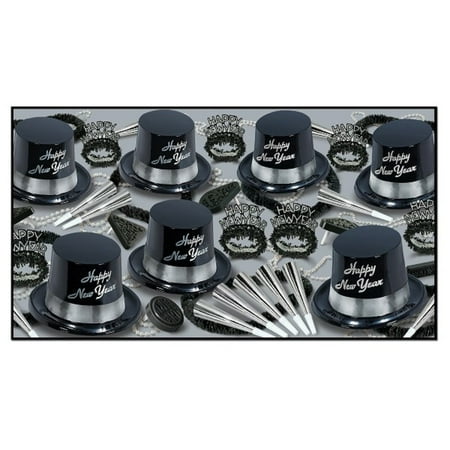 Beistle The Silver Legacy Kit For 50 People for New Year's Eve