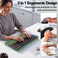 thumbnail image 3 of 2‑in‑1 Ergonomic Keyboard Stand with Memory Foam Wrist Rest, Anti‑Slip Wrist Cushion for Wrist Pain Relief, Comfort Typing Support Pad for Office, Home & School, Green, 3 of 9