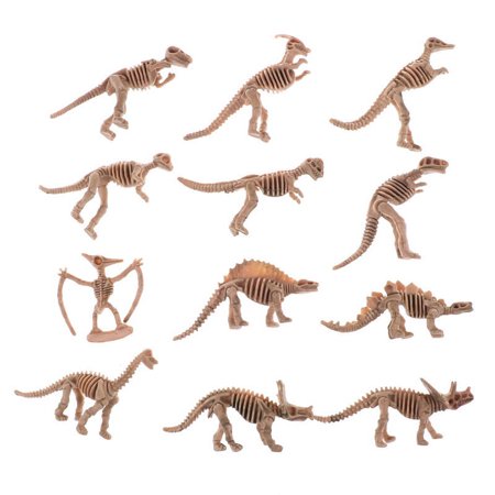 12X Various Plastic Dinosaurs Fossil Skeleton Dino Figures Kids Toy Gift NiYXWA