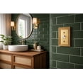thumbnail image 4 of Rio Salto Estate Collection Brushed Brass Gold Decorative Toggle Flip Switch Light Switch Plate Wall Plate Protector  1 Gang 5" x 3.13" Midsize Premium Heavy-Gauge Wall Plates, 4 of 9