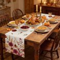 thumbnail image 2 of Red Yellow Orange Fall Table Runner - 36 Inch Long Autumn Floral Botanical Vintage Cotton and Linen Blended Dress Scarves Farmhouse Table Runner for Kitchen Dining, Coffee Table, 13" x 36", 2 of 8