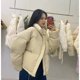 thumbnail image 4 of Parkas cortas cálidas de invierno para mujer, chaqueta de plumón corta con cuello alto a la moda, chaqueta acolchada gruesa de plumón de pato blanco, abrigo informal holgado, 4 of 5