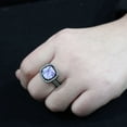 thumbnail image 1 of TK3734 IP Black Stainless Steel Ring with AAA Grade CZ in Light Amethyst, 1 of 1