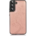 thumbnail image 5 of Case for Samsung Galaxy A13 5G/A04s, Luxury PU Leather Flip Case [Two Magnetic Clasp] [Card Slots] Stand Function Embossed Flower Pattern Durable Soft TPU Back Wallet Cover - Rose Gold, 5 of 14