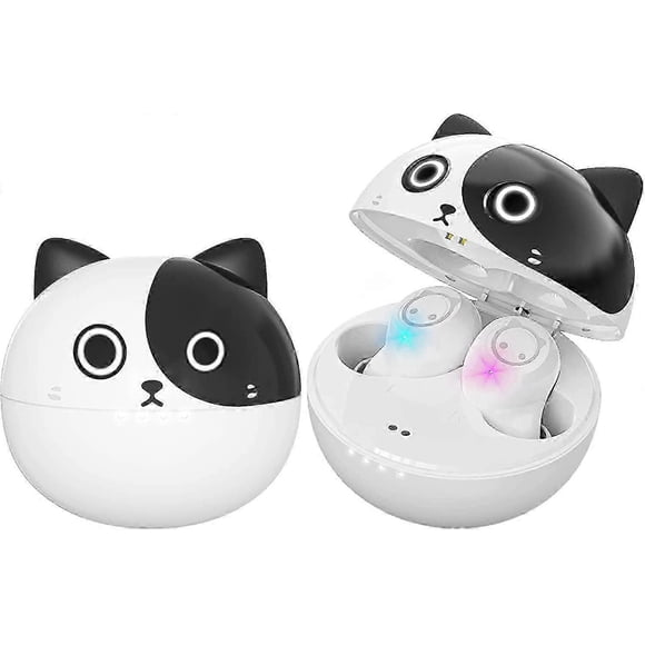 Ture wireless earbuds, cartoon wireless bluetooth 5.0 headset built-in microphone panda