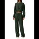 thumbnail image 3 of Conjunto de Chándal de 2 Piezas para Mujer: Sudadera Corta con Parte Delantera y Pantalón Deportivo de Pierna . Conjunto de Estar por Casa. Verde Oliva L, 3 of 8