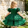 thumbnail image 5 of Curuila Toddler Child Girls Dress Short Sleeve Solid Color Mesh Crew Neck Soft Casual Dresses Size 6 Years, 5 of 9