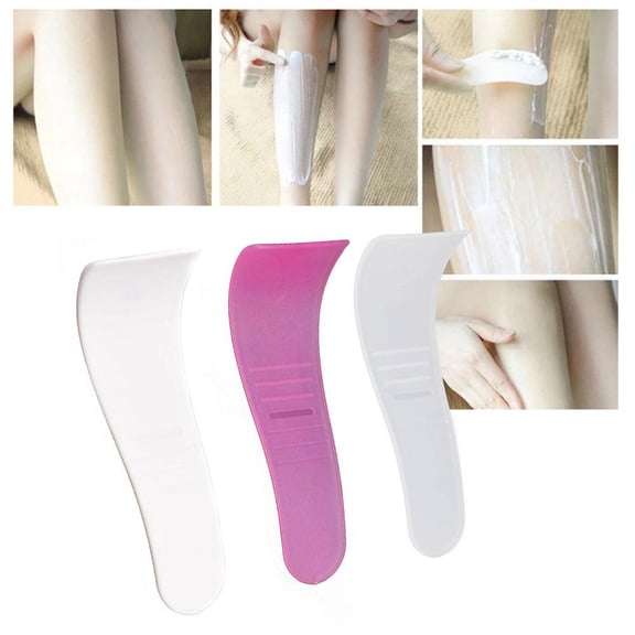 3ps Hair Wax Cleansing Spatulas Mask Scraper Plastic Makeup Sticks Depilatory Creams Hair Waxing Removal Beauty Tools (White and Pink random)