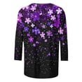 thumbnail image 4 of Warop Women's 3/4 Sleeve Tunic Tops Casual Trendy Printed Round Neck Blouses Fit Pullover T Shirts, 4 of 7
