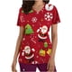 thumbnail image 2 of Pntutb, blusas con cuello en V y manga corta a la moda para mujer, blusa de bolsillo con estampado de uniforme de trabajo, tops Pntutb Pntutb-4226, 2 of 5