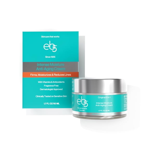 eb5 Crema hidratante antienvejecimiento intensa para rostro y cuello: tonifica la piel con retinol y desvanece las líneas finas y las arrugas con vitamina E A y B5-1.7 oz.