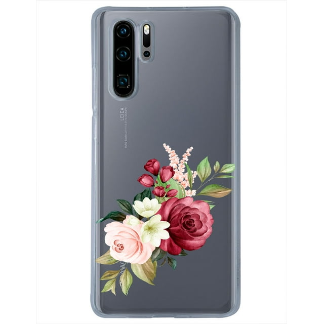 Funda para Huawei P30 Pro con diseño de Flores Guinda InstaCase Colección Floral