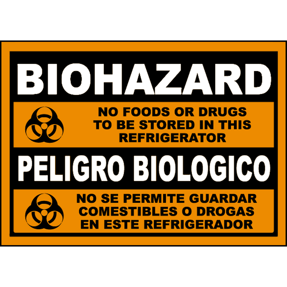 Vinyl Stickers - Bundle - Safety and Warning Signs Stickers - Bilingual Biohazard No Food Sign ...