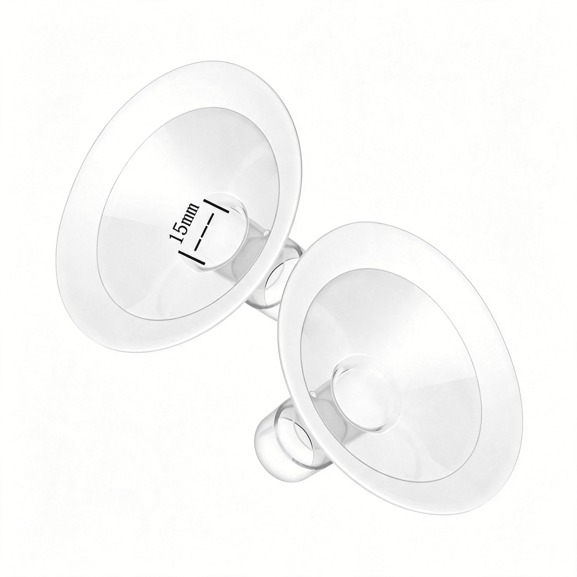 XIRQI 15Mm Oval Pump Flanges Compatible with Medela Breast Pump, Replacement Parts Compatible with Pump in Style, Symphony, Swing Maxi Harmony and Personalfit Flex