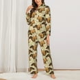 thumbnail image 2 of KLL Retro Squirrel Print Women's Long Sleeve Pajamas with Pants Sleepwear Loungewear 2 Set-XX-Large, 2 of 7