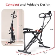 Sunny Health & Fitness Smart Row-N-Ride Squat Machine, Full-Body Glute & Leg Trainer with Bluetooth SunnyFit App