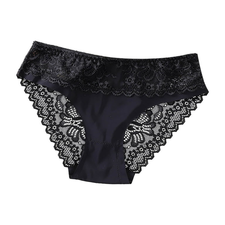 HUPOM Seamless Tummy Control Underwear For Women Womens Panties High Waist  Leisure Tie Seamless Waistband Black XL
