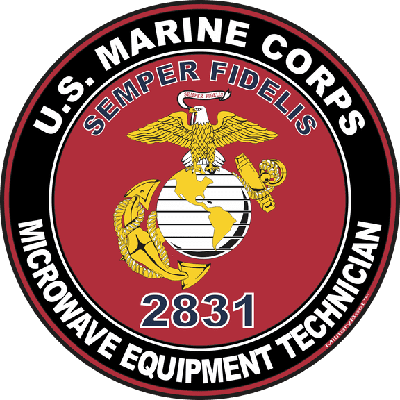 U.S.M.C. MOS 2831 Microwave Equipment Technician Decal 5.5" - Red