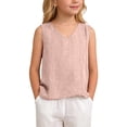 thumbnail image 2 of shoper Girl Tank Top Sleeveless Tee Shirt Soft White Camisole Clothes for Tween Girls, 2 of 4