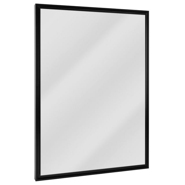 Espejo de tocador de pared con marco flotante negro brillante Fine Art Tj