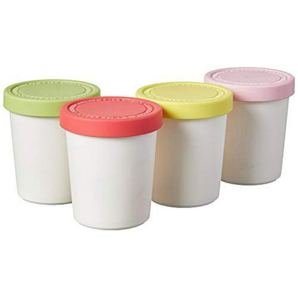Tovolo 61-3545 Mini-Gâteries Sucrées Baignoires à Crème Glacée, une Portion de 6 Onces Récipients Réutilisables Empilables sur des Étagères de Congélateur, Sans Bpa, Lot de 4, Multicolore