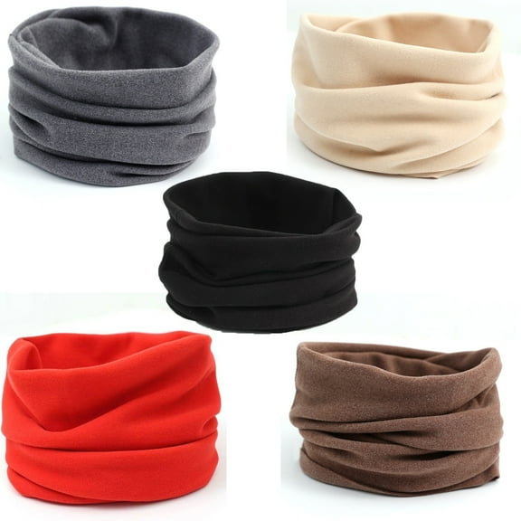 Organic Cotton Headband Gaiter - Turban Neck Warmer Tube Face Cover Mask-5Pack