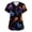 Purple Pink_#03, variant on Sewkxo Women Halloween Star Moon Bat Pattern V Neck Medical Scrub Top Short Sleeve Soft Breathable Nurse Uniform With Pockets,Green XL