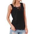 thumbnail image 4 of Nlife Women Sleeveless Criss Cross V Neck Casual Tank Top Basic Summer Outfits, 4 of 7