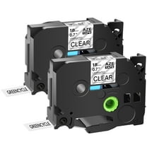 GREENCYCLE 2PK Compatible for Brother P-touch TZe-141 TZe141 TZ-141 TZ141 0.7'' 18mm Black on Clear Label Maker Tape