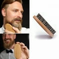 thumbnail image 2 of EXLEAF 2026 New Soft Hair Hair Strengthening Men Boar Hair Bristle Beard Mustache Brush Military Hard Round Wood Handle Comb, 2 of 6