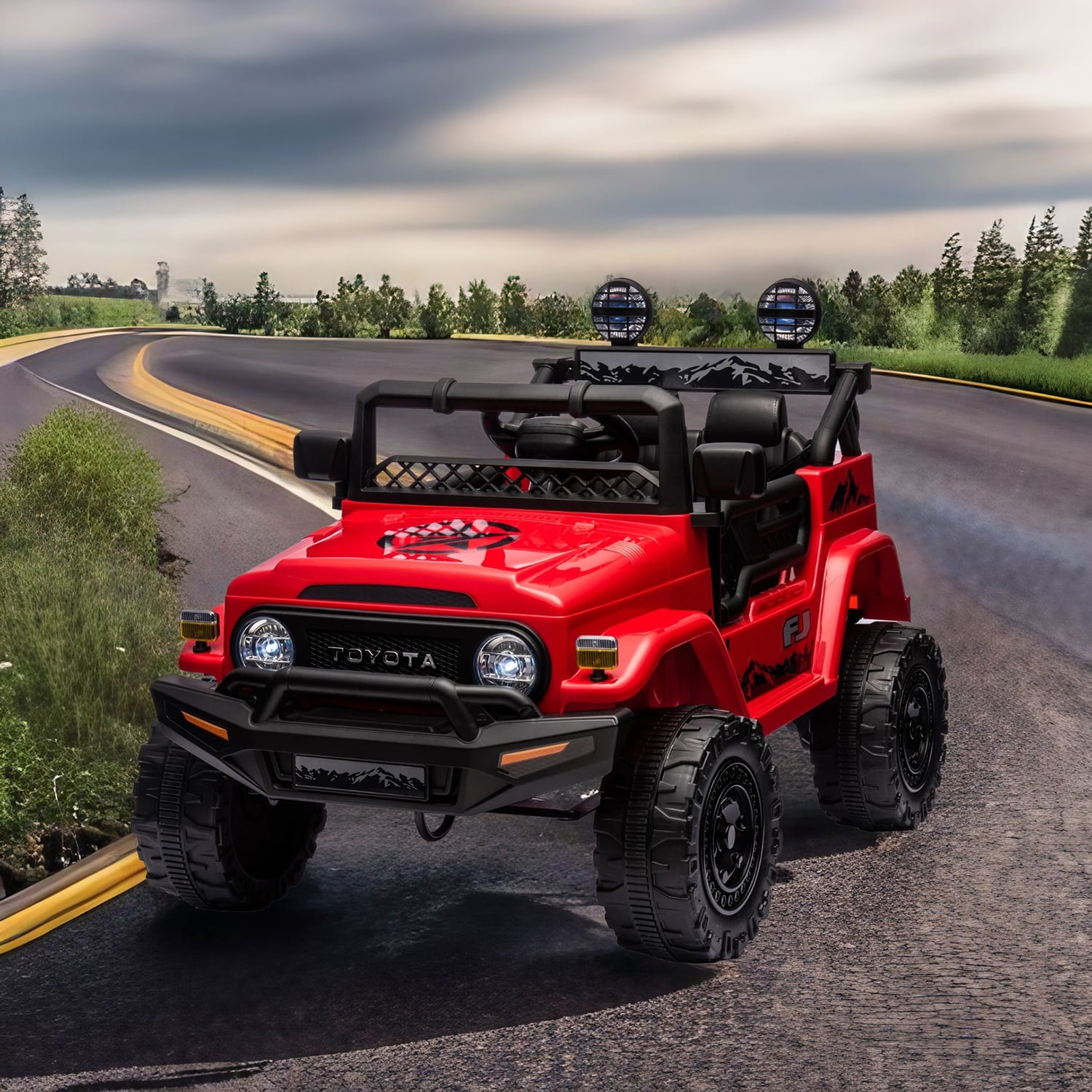 CIPACHO Licensed TOYOTA FJ Cruiser 12 V Powered Ride On Car 2.4G with Parents Remote Control, Electric Car for Kids, Red CIPACHO Licensed TOYOTA FJ Cruiser 12 V Powered Ride On Car 2.4G with Parents Remote Control, Electric Car for Kids, Red