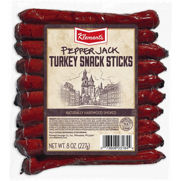 TURKEY SNACK STICK PEPPR JACK 8OZ