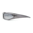 thumbnail image 3 of 90s Trendy Plastic Narrow Wrap Around Oval Sport Sunglasses Metal Grey - Silver Mirror, 3 of 4