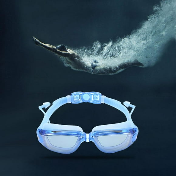 Gafas de natación para PC, cómodas protectoras, con tapón para los oídos, gafas polarizadas sin , , gafas de agua para esnórquel, , Blue azul DYNWAVEMX Gafas de natación