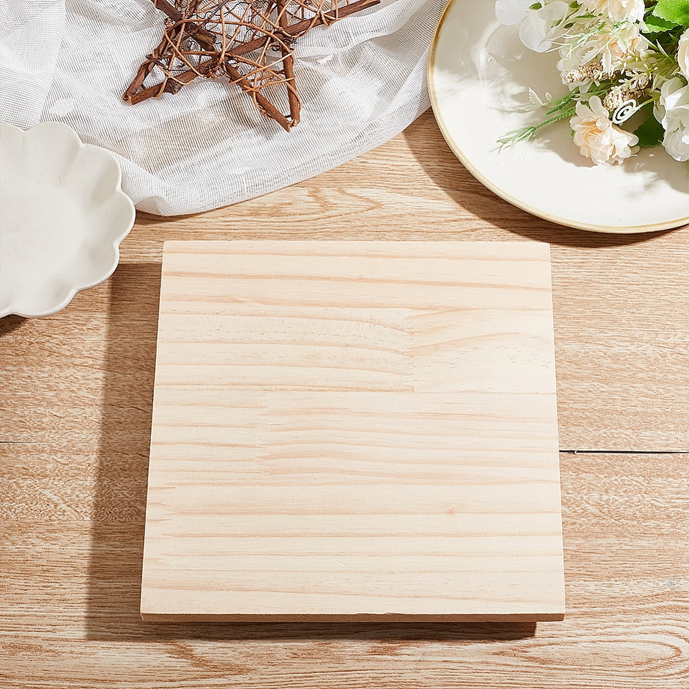2pcs Wood Clay Cutter Base Plate Clay Modeling Tool Square PapayaWhip 20x20x2.3cm