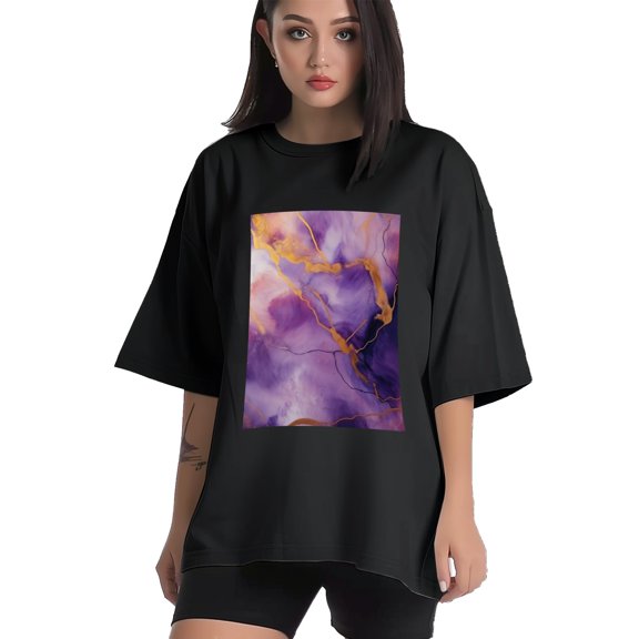 Plus Size Shirt for Women Black Tops for Women Short Sleeves Shirt for Women Purple Marble1 T Shirt Crewneck Shirt for Women XS