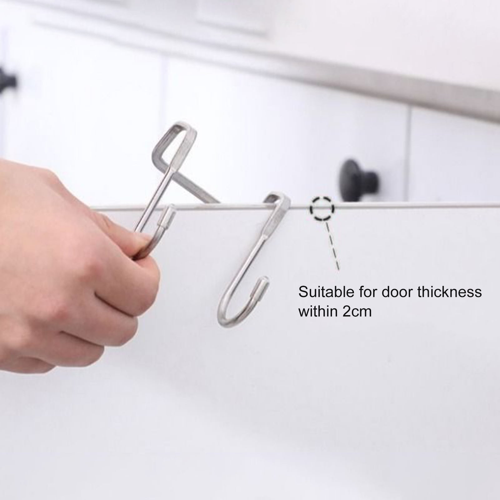Over The Door Door Hanger Free Punching No Trace Stainless Steel Clothes Rack for Home Black