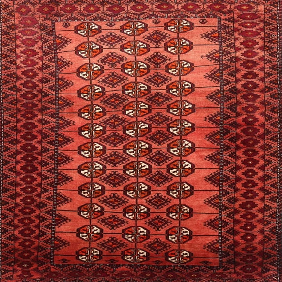 Ahgly Company Indoor Square Traditional Red Southwestern Area Rugs, 3' Square