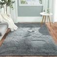 thumbnail image 4 of Lochas Fluffy Rug Soft Fuzzy Shag Carpet for Bedroom Living Room Indoor Home Decor Nursery Area Rugs, 5'x8',Gray, 4 of 7