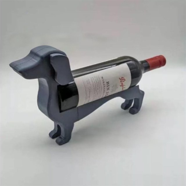 Creative Dachshund Wine Bottle Holder Kitchen Wine Storage Box Wine Beverage Storage Rack for Bar Home Desktop