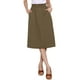 thumbnail image 1 of Falda de algodón para mujer INSPIRE CHIC con cintura elástica, falda midi tipo campesina A-line con bolsillos, M marrón oscuro, 1 of 6
