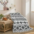 thumbnail image 3 of Aztec Blanket, Black and White Boho Native Tribal American Throws Blankets, Southwest Geometric Vintage Flannel Soft Blanket Cover for Couch Chair Bed Outdoor Travel Decor, 50X60IN, 3 of 6