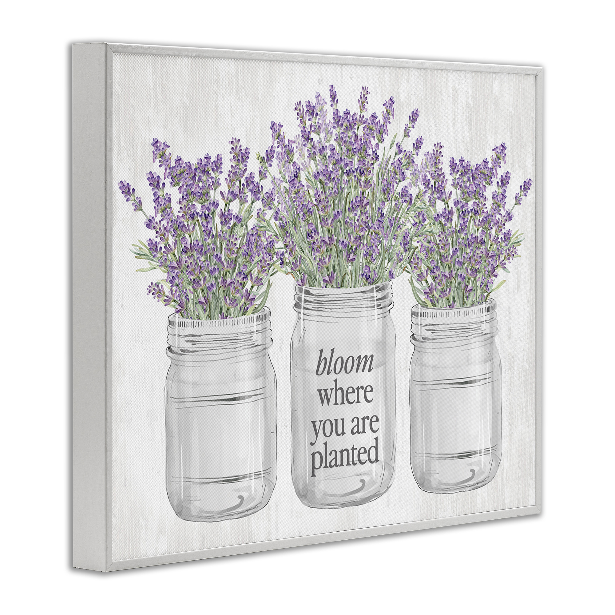 Stupell Industries Where You're Planted Botanical & Floral Painting White Framed Art Print Wall Art, 14 x 11