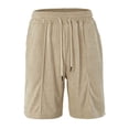 thumbnail image 1 of Pantalones Elásticos de Cintura Casuales de Color Sólido Dibujo de Bolsillo Cómodos Pantalones Cortos para el Verano, Diario, Uso en el Hogar, 1 of 5