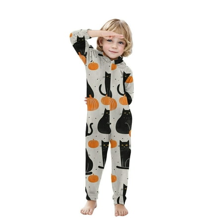 

Pitauce Family Matching Halloween Onesie Pajamas Funny Graphic Printed Hooded Zipper Pjs Long Sleeve Casual Loose Loungewear with Pockets