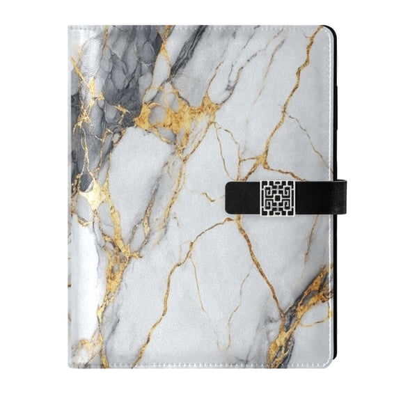 Premium Faux Leather Notebook - Refillable, Multi-Functional Organizer, 23.3x17cm, All-Season Use，Marble Texture