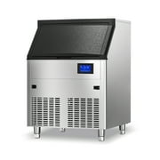 Coolake 360lbs Commercial Ice Machine, Stainless Steel Under Counter Ice Maker with 120lbs Storage, 115V