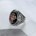 thumbnail image 5 of K-KED Men's Gothic Black Glue Cross Set Diamond Ring Wholesale Ring Sizes 7-15-Red-13, 5 of 7