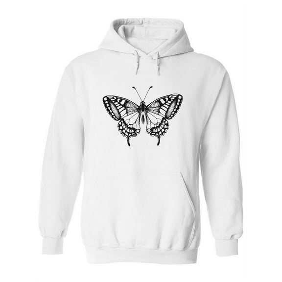 Pencil Drawing Butterfly Hoodie Women -Image by Shutterstock, Female 3X-Large