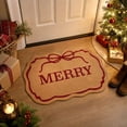 thumbnail image 5 of Merry Christmas Doormat, Scalloped Christmas Outdoor Rug, Bow Printed Welcome Mat, Durables Outside Indoor Rug, Entryway, Front Door, Porch, Patio, 5 of 7